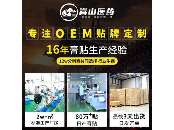 嵩山醫(yī)藥頸肩腰腿黑膏貼關(guān)節(jié)疼痛跌打扭傷肩周貼腰椎貼膏藥貼批發(fā)